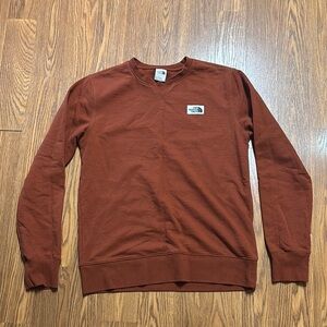 The North Face Brown Crewneck Sweater with Ribbed Cuffs